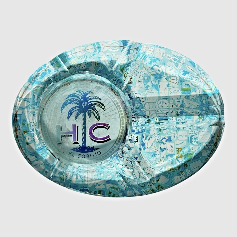 Xikar Ashtray Havana Club HC El Corojo Blue Good Crystal 5 Cigar Promo Heavy